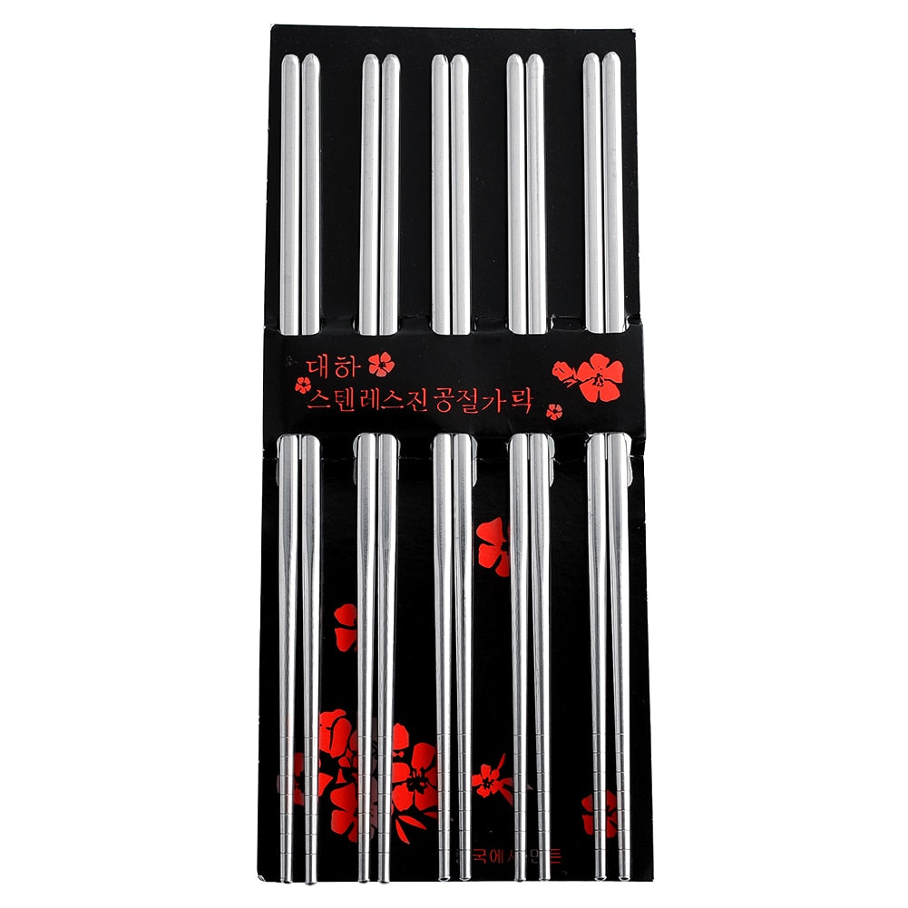 Stainless Steel Chopsticks (5 Pairs)