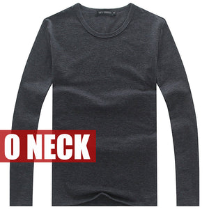 V Neck Cotton Long-Sleeve Shirt