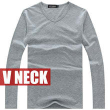 Load image into Gallery viewer, V Neck Cotton Long-Sleeve Shirt