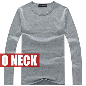 V Neck Cotton Long-Sleeve Shirt