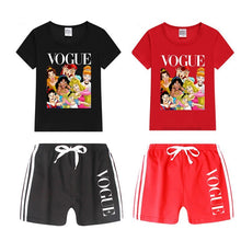 Load image into Gallery viewer, Kid Girl 2020 Princess Vogue Harajuku T Shirt Kid&#39;s Shorts Set Children Tops+Pants Outfits Set Cat Clothing Sets,Drop Ship