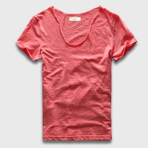 V Neck Slim Fit Cotton T-Shirt