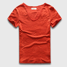 Load image into Gallery viewer, V Neck Slim Fit Cotton T-Shirt