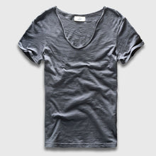 Load image into Gallery viewer, V Neck Slim Fit Cotton T-Shirt