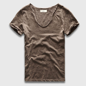 V Neck Slim Fit Cotton T-Shirt