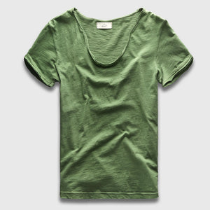 V Neck Slim Fit Cotton T-Shirt