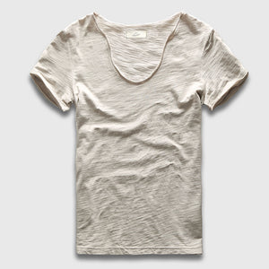 V Neck Slim Fit Cotton T-Shirt