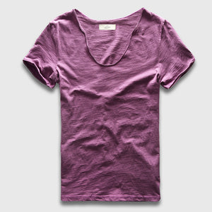 V Neck Slim Fit Cotton T-Shirt