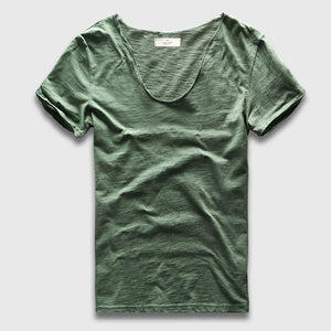 V Neck Slim Fit Cotton T-Shirt