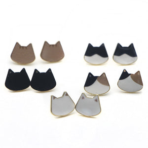 jo test cat head earrings silver