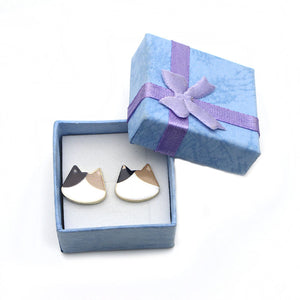 jo test cat head earrings silver