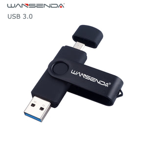 New Usb 3.0 Wansenda OTG USB flash drive for SmartPhone/Tablet/PC 8GB 16GB 32GB 64GB 128GB Pendrive High speed pen drive package