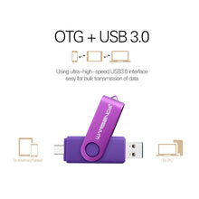 Load image into Gallery viewer, New Usb 3.0 Wansenda OTG USB flash drive for SmartPhone/Tablet/PC 8GB 16GB 32GB 64GB 128GB Pendrive High speed pen drive package