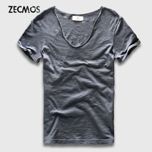 Load image into Gallery viewer, V Neck Slim Fit Cotton T-Shirt