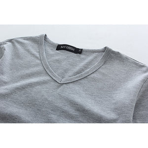 V Neck Cotton Long-Sleeve Shirt