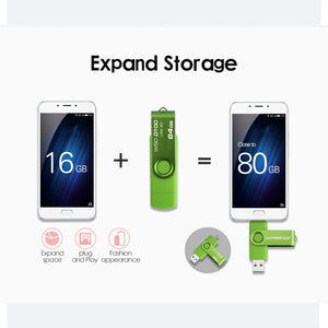 New Usb 3.0 Wansenda OTG USB flash drive for SmartPhone/Tablet/PC 8GB 16GB 32GB 64GB 128GB Pendrive High speed pen drive package