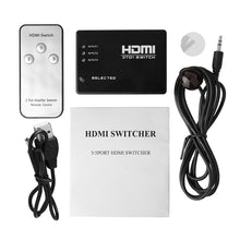 Load image into Gallery viewer, HDMI Switcher with 3 Ports and Remote